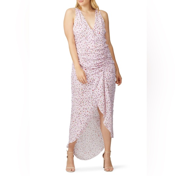 Nicholas Silk Floral Drape Front Dress - Picture 2 of 6